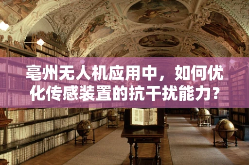 亳州无人机应用中，如何优化传感装置的抗干扰能力？