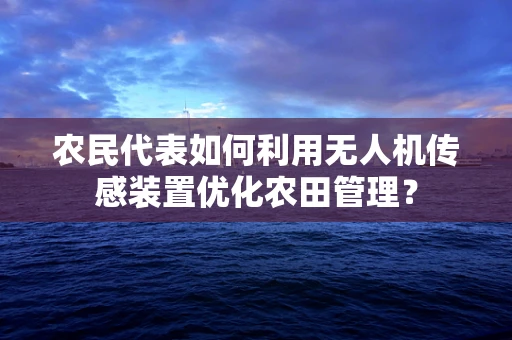 农民代表如何利用无人机传感装置优化农田管理？