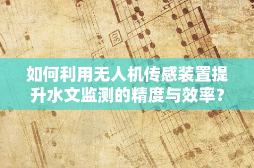 如何利用无人机传感装置提升水文监测的精度与效率？