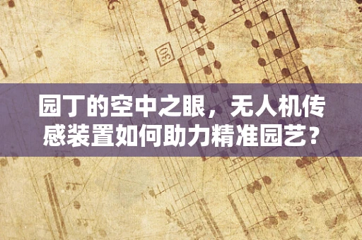 园丁的空中之眼，无人机传感装置如何助力精准园艺？