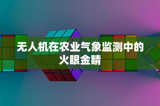 无人机在农业气象监测中的火眼金睛
